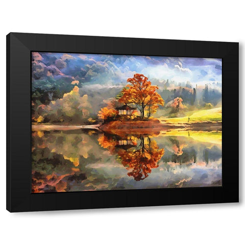 Beautiful Autumn Black Modern Wood Framed Art Print by Medeiros, Celito