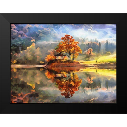 Beautiful Autumn Black Modern Wood Framed Art Print by Medeiros, Celito