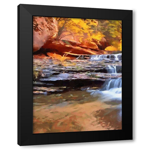Small Watterfall - Diptych A Black Modern Wood Framed Art Print by Medeiros, Celito