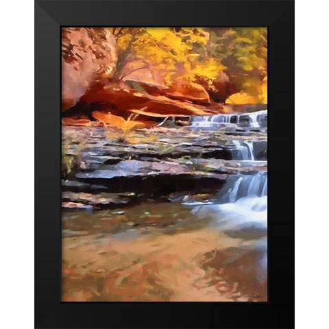 Small Watterfall - Diptych A Black Modern Wood Framed Art Print by Medeiros, Celito