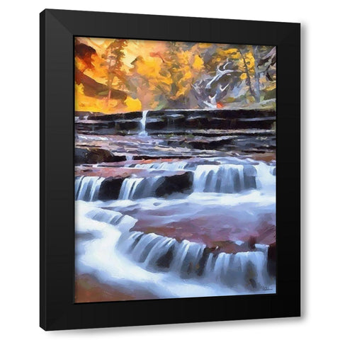 Small Watterfall - Diptych B Black Modern Wood Framed Art Print by Medeiros, Celito