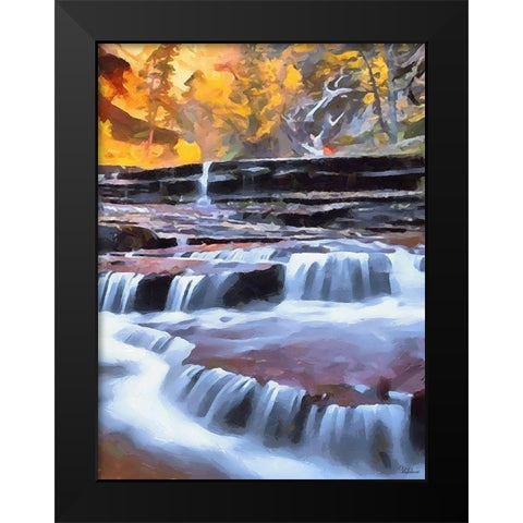 Small Watterfall - Diptych B Black Modern Wood Framed Art Print by Medeiros, Celito