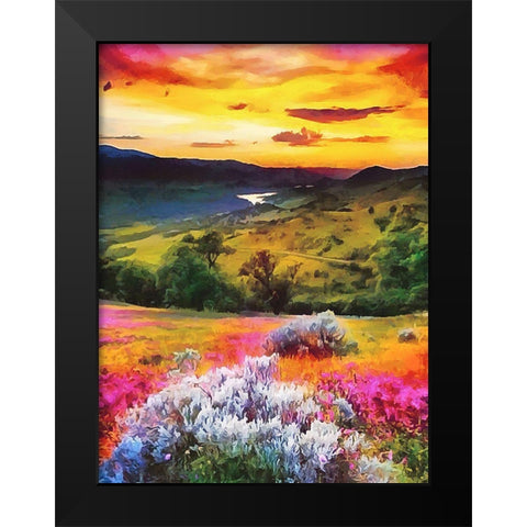 Landscape after Sunset Black Modern Wood Framed Art Print by Medeiros, Celito