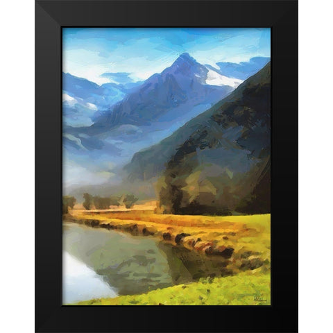 River under the Mountains - Diptych B Black Modern Wood Framed Art Print by Medeiros, Celito