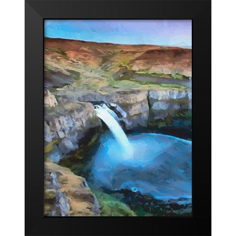 Wattefall on Iceland Black Modern Wood Framed Art Print by Medeiros, Celito