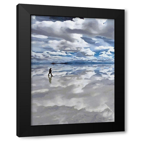 Walk between Salt and Sky - Diptych A Black Modern Wood Framed Art Print with Double Matting by Medeiros, Celito