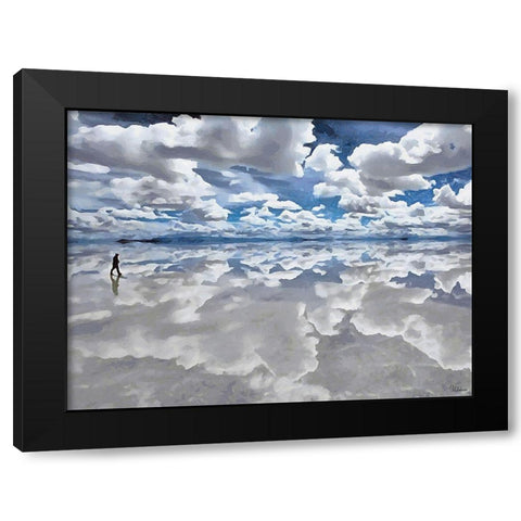 Walk between Salt and Sky Black Modern Wood Framed Art Print by Medeiros, Celito