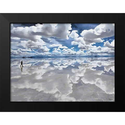 Walk between Salt and Sky Black Modern Wood Framed Art Print by Medeiros, Celito