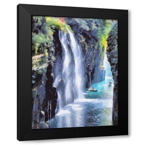 Great Watterfall Black Modern Wood Framed Art Print by Medeiros, Celito