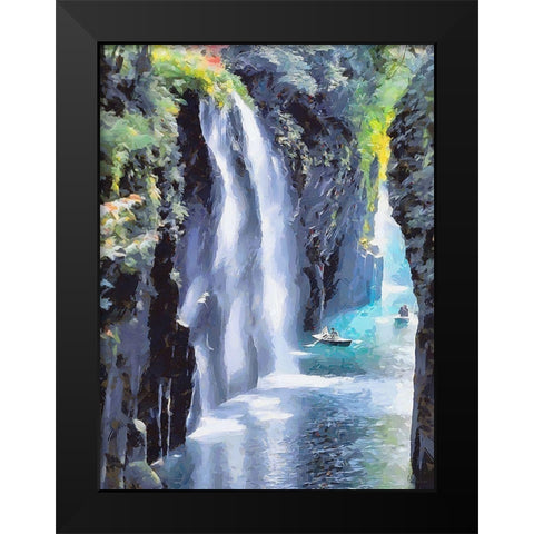 Great Watterfall Black Modern Wood Framed Art Print by Medeiros, Celito