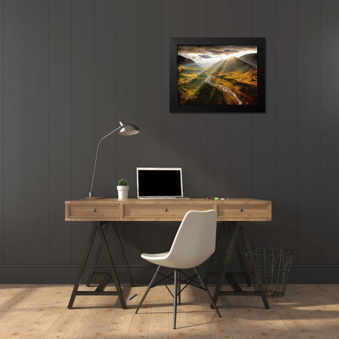 Beautiful Sunrise Black Modern Wood Framed Art Print by Medeiros, Celito