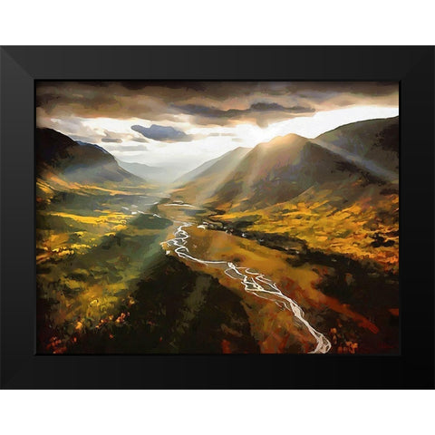 Beautiful Sunrise Black Modern Wood Framed Art Print by Medeiros, Celito