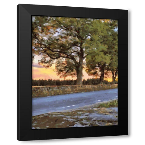 Oak Way by Sunset - Diptych A Black Modern Wood Framed Art Print with Double Matting by Medeiros, Celito