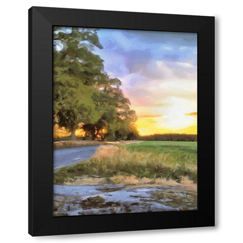 Oak Way by Sunset - Diptych B Black Modern Wood Framed Art Print with Double Matting by Medeiros, Celito