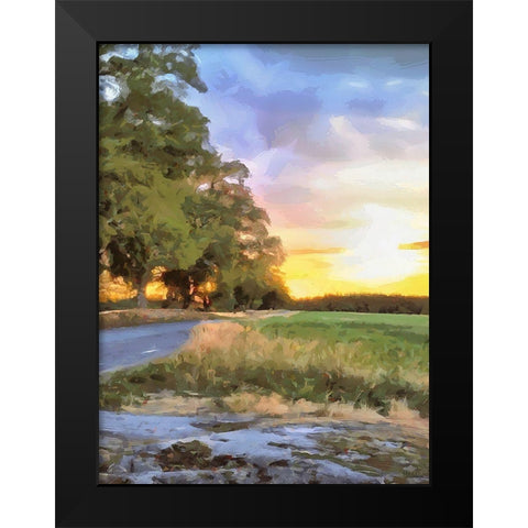 Oak Way by Sunset - Diptych B Black Modern Wood Framed Art Print by Medeiros, Celito