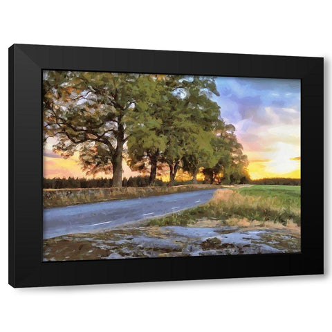 Oak Way by Sunset Black Modern Wood Framed Art Print with Double Matting by Medeiros, Celito