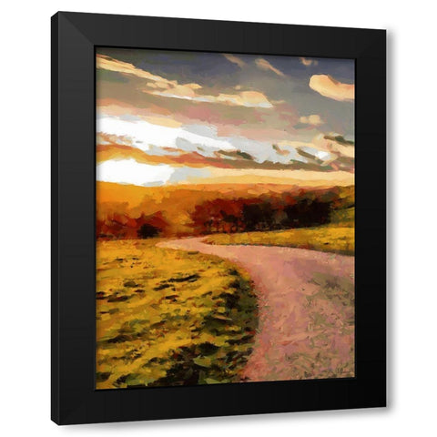 Sunset Road - Diptych A Black Modern Wood Framed Art Print by Medeiros, Celito