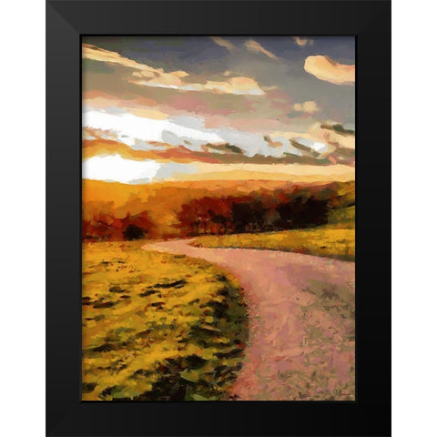 Sunset Road - Diptych A Black Modern Wood Framed Art Print by Medeiros, Celito