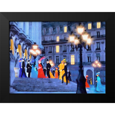 Peoples are going to dance Black Modern Wood Framed Art Print by Medeiros, Celito