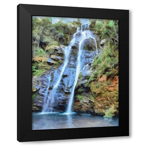 Watterfall Black Modern Wood Framed Art Print with Double Matting by Medeiros, Celito