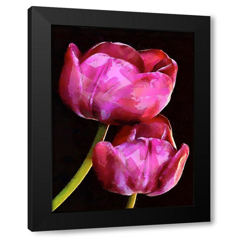 Spring Floral Variations IX Black Modern Wood Framed Art Print with Double Matting by Medeiros, Celito