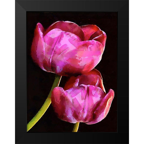 Spring Floral Variations IX Black Modern Wood Framed Art Print by Medeiros, Celito