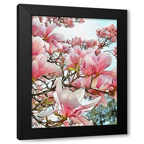 Spring Floral Variations XIII Black Modern Wood Framed Art Print with Double Matting by Medeiros, Celito
