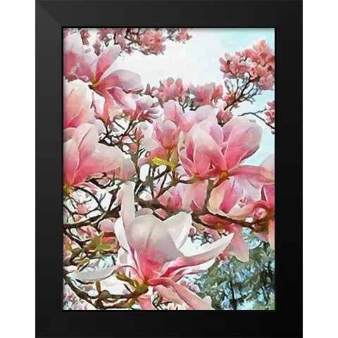 Spring Floral Variations XIII Black Modern Wood Framed Art Print by Medeiros, Celito