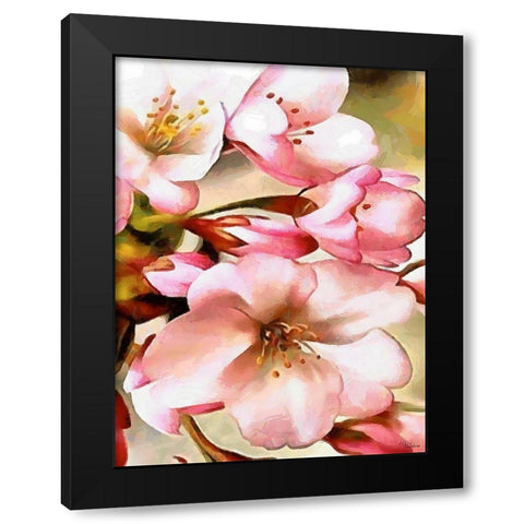Spring Floral Variations XV Black Modern Wood Framed Art Print by Medeiros, Celito