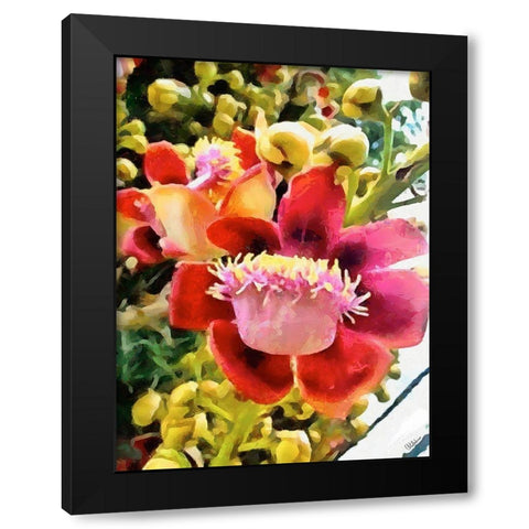 Spring Floral Variations XVI Black Modern Wood Framed Art Print with Double Matting by Medeiros, Celito