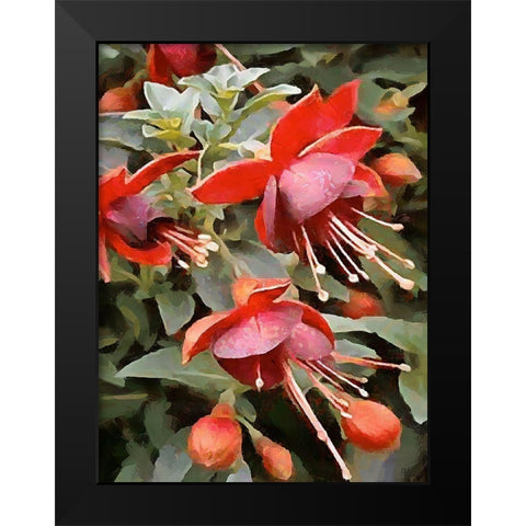Spring Floral Variations XXIII Black Modern Wood Framed Art Print by Medeiros, Celito