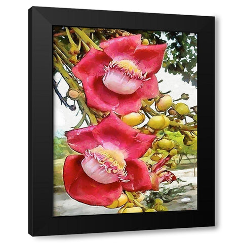 Spring Floral Variations XXVIII Black Modern Wood Framed Art Print by Medeiros, Celito