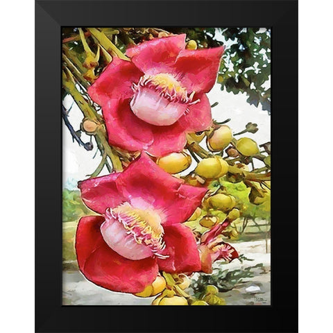 Spring Floral Variations XXVIII Black Modern Wood Framed Art Print by Medeiros, Celito
