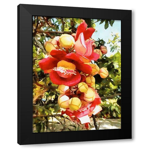 Spring Floral Variations XXIX Black Modern Wood Framed Art Print by Medeiros, Celito