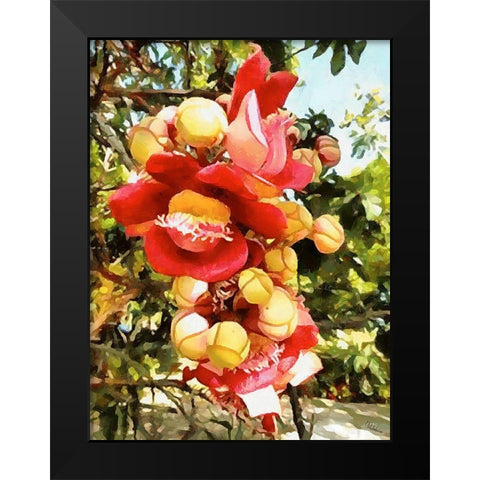 Spring Floral Variations XXIX Black Modern Wood Framed Art Print by Medeiros, Celito