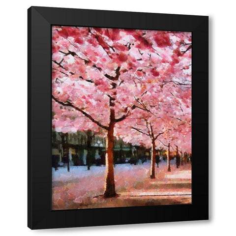 Spring Floral Variations XXXI Black Modern Wood Framed Art Print by Medeiros, Celito