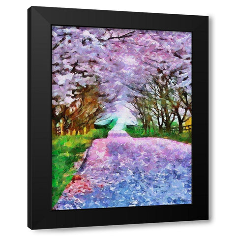 Spring Floral Variations XXXII Black Modern Wood Framed Art Print with Double Matting by Medeiros, Celito