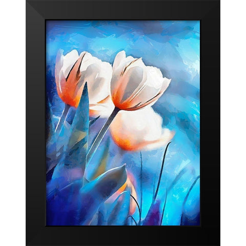 Spring Floral Variations XXXIX Black Modern Wood Framed Art Print by Medeiros, Celito