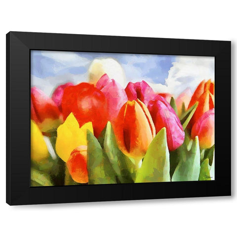 Spring Floral Variations XLI Black Modern Wood Framed Art Print with Double Matting by Medeiros, Celito