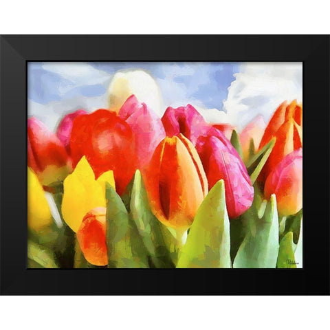 Spring Floral Variations XLI Black Modern Wood Framed Art Print by Medeiros, Celito