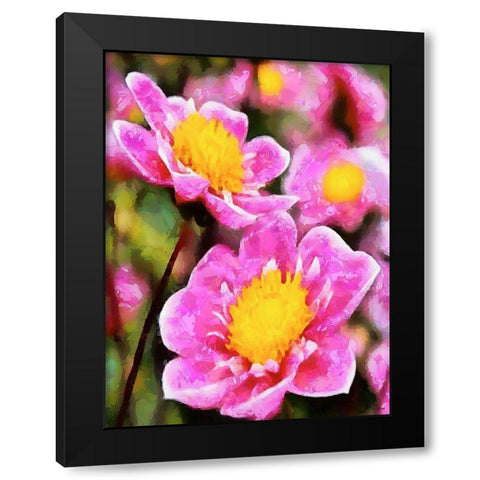 Spring Floral Variations XLII Black Modern Wood Framed Art Print with Double Matting by Medeiros, Celito