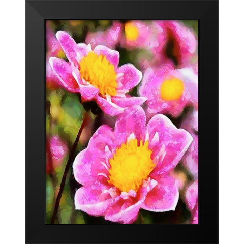 Spring Floral Variations XLII Black Modern Wood Framed Art Print by Medeiros, Celito
