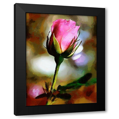 Spring Floral Variations XLV Black Modern Wood Framed Art Print with Double Matting by Medeiros, Celito