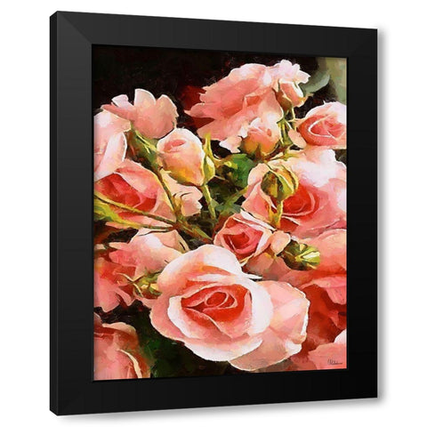 Spring Floral Variations XLVI Black Modern Wood Framed Art Print with Double Matting by Medeiros, Celito