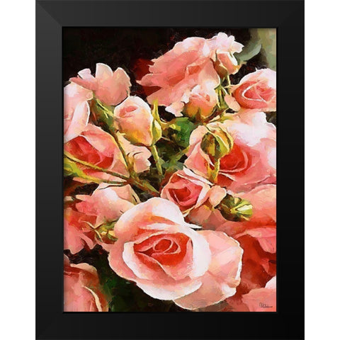 Spring Floral Variations XLVI Black Modern Wood Framed Art Print by Medeiros, Celito