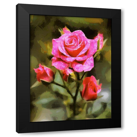 Spring Floral Variations XLVII Black Modern Wood Framed Art Print by Medeiros, Celito