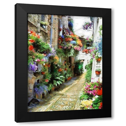 Flower Alley Black Modern Wood Framed Art Print with Double Matting by Medeiros, Celito