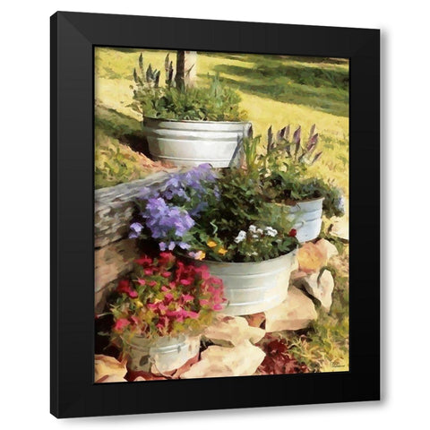 Ornamental Garden Black Modern Wood Framed Art Print by Medeiros, Celito