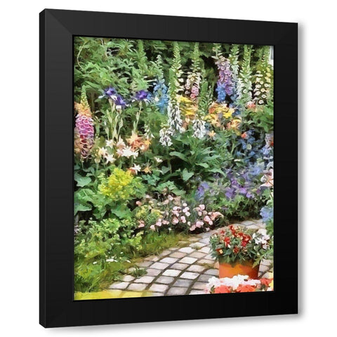 Full color Garden Black Modern Wood Framed Art Print with Double Matting by Medeiros, Celito