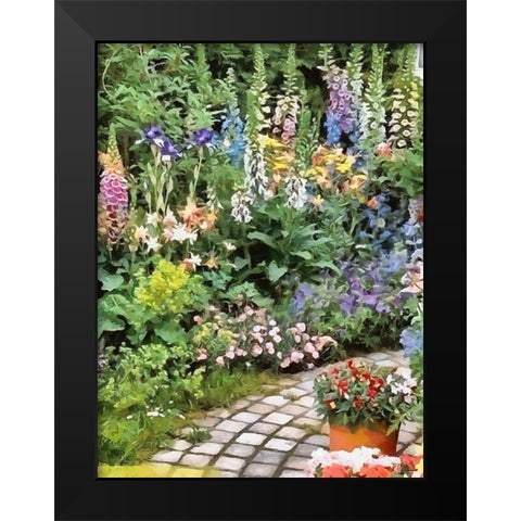 Full color Garden Black Modern Wood Framed Art Print by Medeiros, Celito